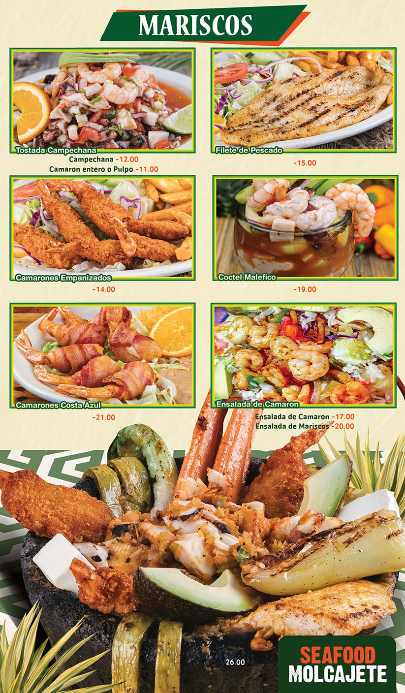 Las Margaritas Menu
